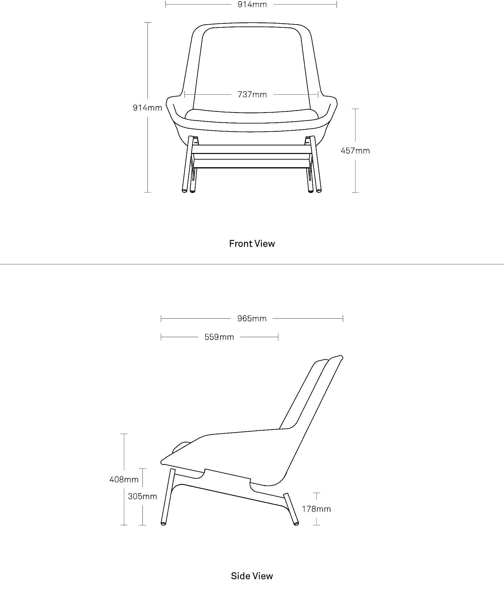 New Lounge Chair Dimensions Mm 