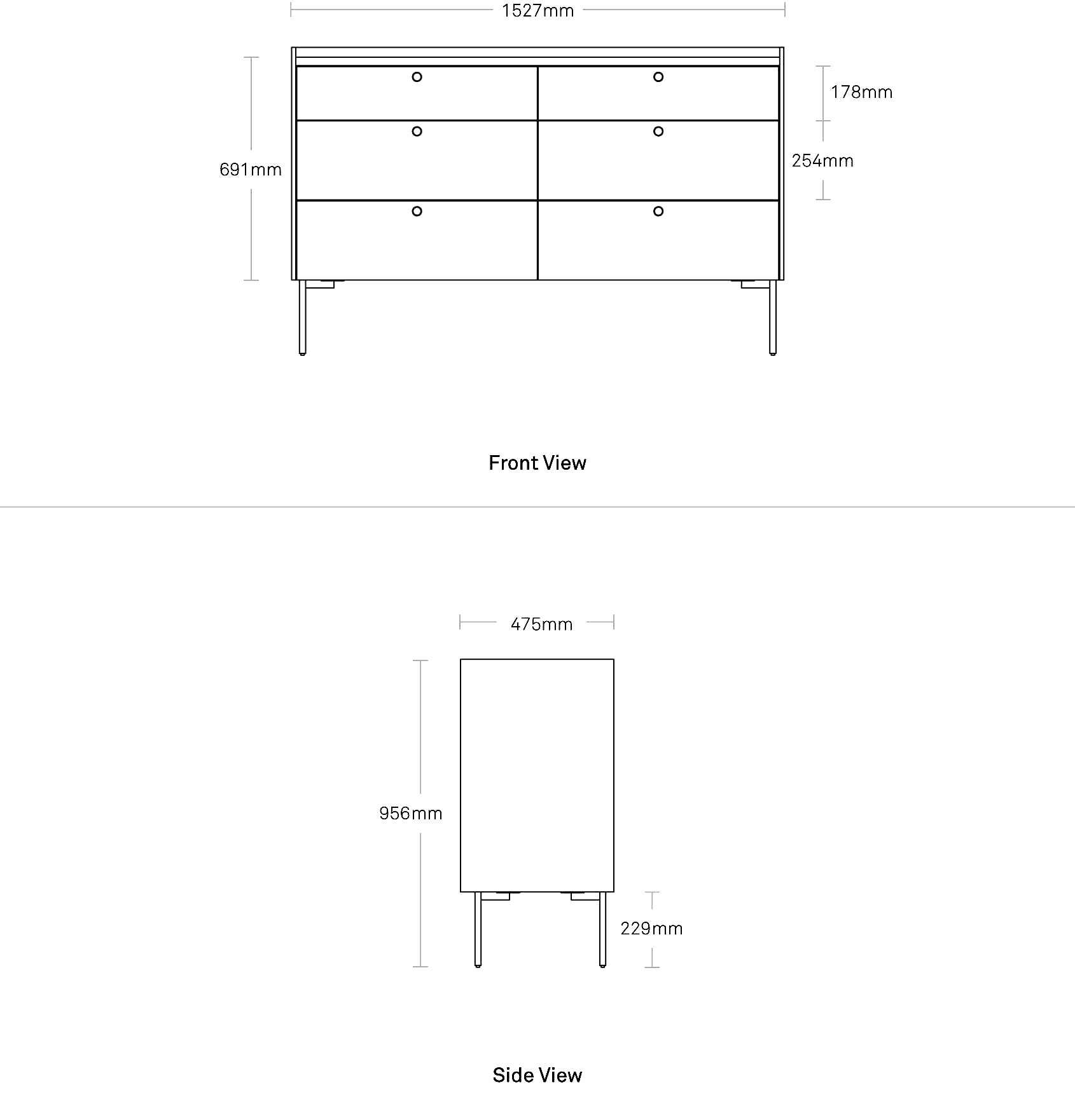 Peek 6 Drawer Dresser Modern Dressers And Bedroom Storage Blu Dot