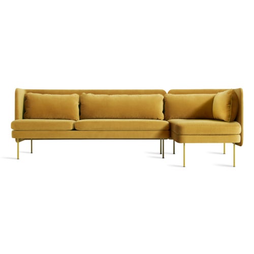 Bloke Velvet Sofa with Chaise view 1