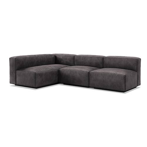Cleon Medium Leather Sectional Sofa view 2