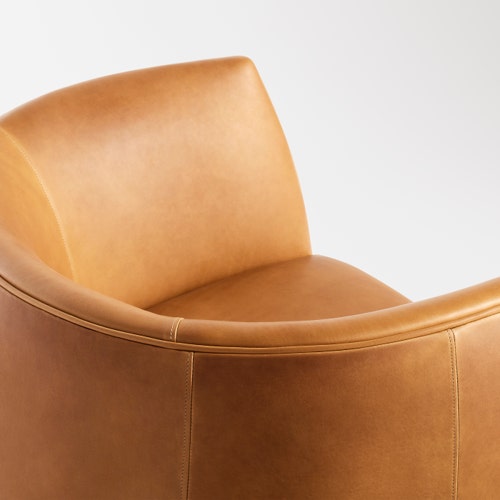 Council Swivel Leather Lounge Chair view 2
