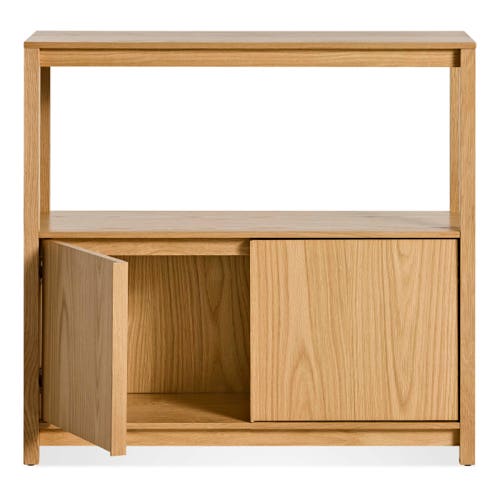Open Plan Small Low Bookcase with Storage view 2