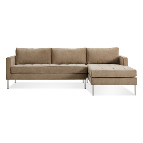Paramount Velvet Sofa with Chaise view 1