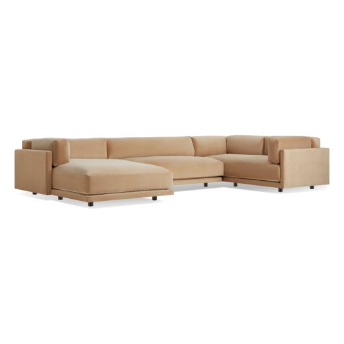 Sunday L Velvet Sectional Sofa w/ Chaise view 2