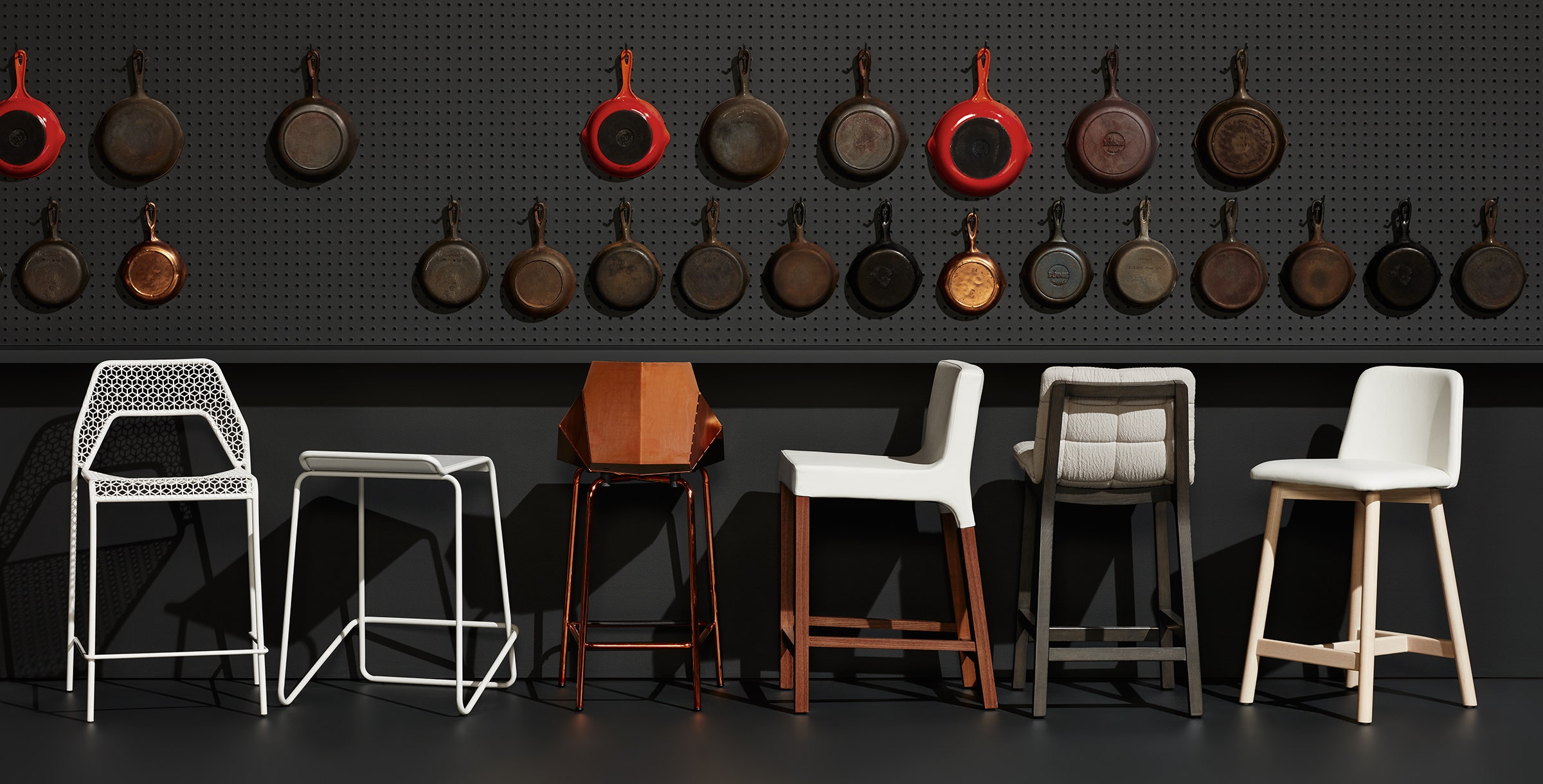 Chip Leather Counter Stool