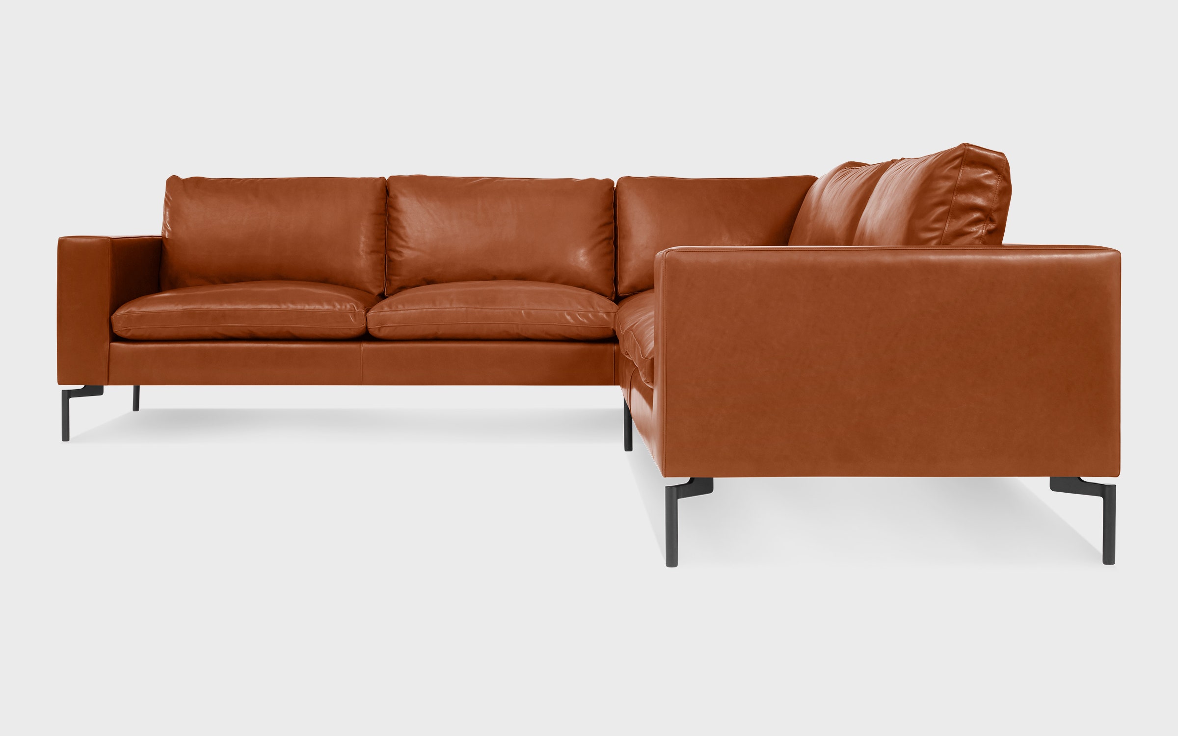 New Standard Left Leather Sectional Sofa - Small 